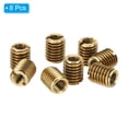 thumbnail image 3 of Uxcell 8 Pcs M8xM5x10mm Male to Female Brass Threaded Repair Insert Nut, Gold Tone, 3 of 7