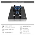 thumbnail image 3 of Parrilla de gas para empotrar de 2 quemadores, con cubierta de cristal templado negro DOMINO GLASS Supra DOMINO GLASS, 3 of 6