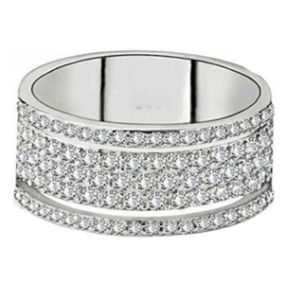 BAYAIXZ Ring Women Creative Wheel Full Diamond Ring Female Bride Party Jewelry Wedding Bands Wedding Ring Wedding Rings (Silver,10)