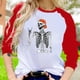 thumbnail image 2 of Camiseta suelta estampada a la moda para mujer, blusa de manga larga, cuello redondo, camisetas informales Pompotops  FGAJ8215, 2 of 5