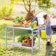 thumbnail image 3 of Stainless steel 36/48/60-pulgada 2 niveles folding commercial prep mesa con adjustable undershelf y locking casters - heavy duty nsf metal workbench para kitchen, restaurant, y garage, 3 of 7