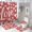 style-642, variant on 4 Pcs Shower Curtain Sets Love Heart Valentine's Day Bathroom Shower Curtain Set with Rugs Love Heart Holiday Decorations 12 Hooks for Bathroom Decor 72inch X 72inch