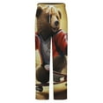 thumbnail image 5 of Bear On Skateboard Winter Female Pants Flannel High Waist Women Pants Lady Warm Straight Leg Plush Trousers, 5 of 7