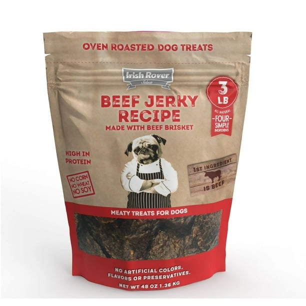 Irish Rover Beef Jerky Recipe Meaty Dog Treats (3 Pounds)