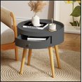 thumbnail image 2 of Modern Coffee Table with Drawer, Bedside Table, Sofa Side Table, Oak Table Legs, Suitable for Living Room and Bedroom,Gray, 2 of 10