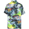 thumbnail image 2 of HAPPY BAY Men's Hawaiian Shirts Short Sleeve Button Down Shirt Mens Summer Shirts Casual Beach Holiday Hawaii Island Shirts for Men Funny M Aloha, Grey, 2 of 6