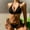 Black, variant on MGDXOX Women's Brazilian Bikini 2 Piece Halter Spaghetti Strap Top Triangle Bikini Cheeky Thong Swimsuit Bathing Suit Black L
