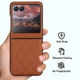 thumbnail image 5 of Allytechgroup Moto Razr Ultra 2025 Case, Slim Fit Premium PU Leather Stylish Protective Shockproof Fashionable Phone Cases Cover for Motorola Moto Razr Ultra 2025,Brown, 5 of 6