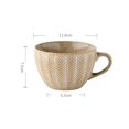 thumbnail image 2 of Taza de cerámica vintage de gran capacidad con relieve de espiga de trigo for desayuno, cereales, café, cacao, leche y té., 2 of 10