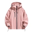 thumbnail image 1 of Cinvoph Vestes Imperméables pour Femmes Randonnée Athlétique Coupe-Vent Manteau Décontracté à Fermeture Éclair, 1 of 5