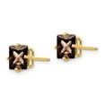 thumbnail image 3 of 14k 7mm Square Smoky Quartz Post Earrings XE63SQ, 3 of 5