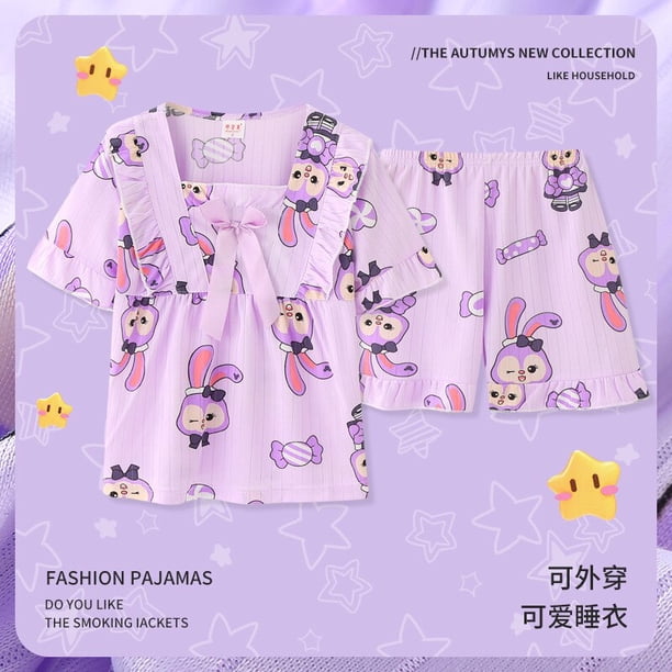 Conjunto de ropa de verano de dibujos animados para niños y niñas, pijama de Pikachu Pokemon, ropa de salón de manga corta qym unisex