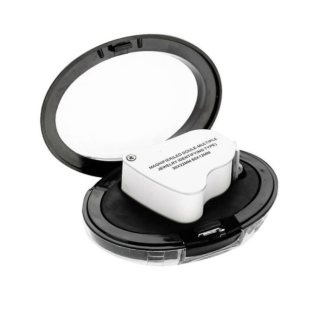 30X & 60X Dual Lens Portable Handheld Magnifier with LED Light for Jewelry Checking