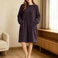 thumbnail image 6 of Naotn Women's Flannel 2 Piece Pajama Set Winter Warm Fleece Pullover Sleepdress & Pants Comfy Soft Loungewear Set, 6 of 9