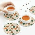 thumbnail image 4 of Leather Coasters with Heat-resistant for Drinks, Abstract geometric circles pattern -标题2 Round Shape, 4 of 5