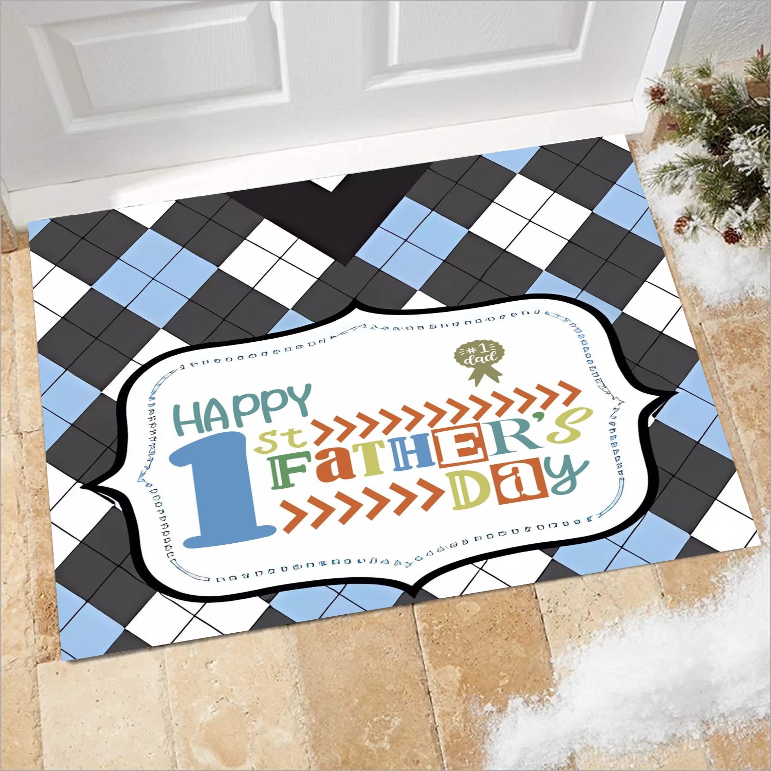 Best Dad Ever Outdoor Rugs Washable Indoor Buffalo Check Rug Layered