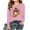 Pink2, variant on WMTBSRSW Girls Funny Thanksgiving Shirts Loose Casual Long Sleeve Pullover Tops Boasic Round Neck Graphic T Shirts