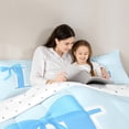 thumbnail image 5 of Manfei Bowtie Letter L 7 Pieces Bedding Comforter Set,Bowknot Monogrammed Theme Full Bedding Set,Blue Cartoon Bow Knot Fitted Sheet Flat Sheet For Girl Teens,Ultra Soft Bedroom Decor Reversible, 5 of 9