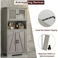 thumbnail image 4 of QinaQin Farmhouse-Style Kitchen Storage Unit, 50 Inches Tall, Freestanding Design with 4 Doors and Adjustable Shelves, Suitable for Kitchens Or Living Rooms, 4 of 7