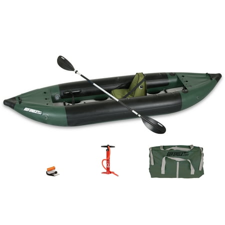 Sea Eagle 350FX Inflatable Explorer 1 Person 11’6” Fishing Kayak Fishing – Fishing, Touring, Camping & Whitewater- Deluxe Solo Package
