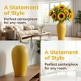 thumbnail image 3 of Unique Bargains Ceramic Ribbed Textured Flower Vase Yellow 3.1" x 3.1" x 6.1", 3 of 5