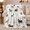 Snowflake Northern Dog Portraits, variant on Happy Spitz Dogs Hearts Scene, Playful Pet Portrait Pattern, Warm Flannel Blanket for Living Room and Bedroom with Detailed Artwork, Dog Lovers Halloween Gift, Pet Lover Home Decor