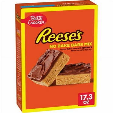 Pack of 2 - Betty Crocker REESE'S Peanut Butter No Bake Bars Mix With Frosting 17.3 oz