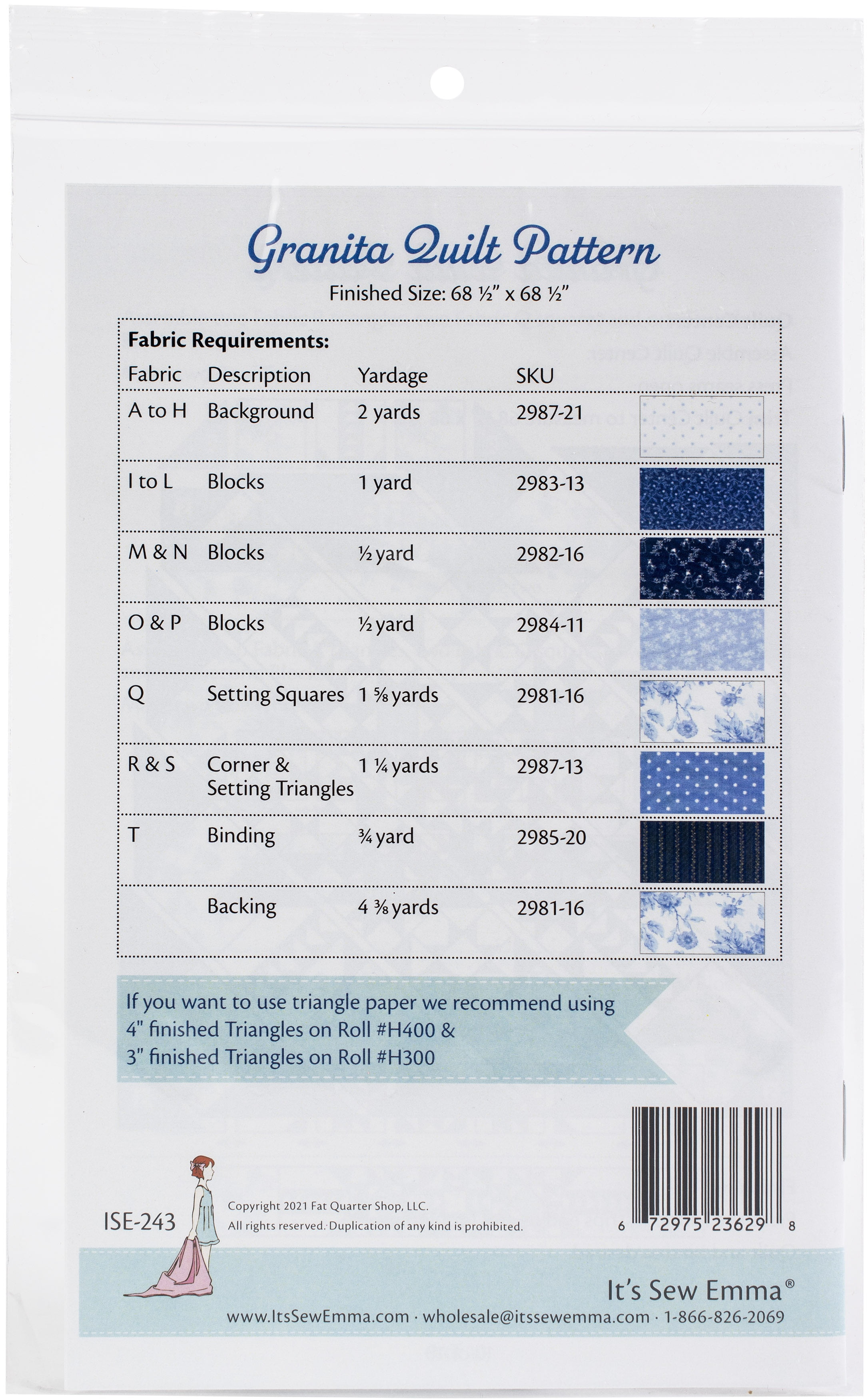 It's Sew Emma Quilt PatternGranita