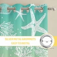 thumbnail image 6 of Teal Yellow Ombre Coastal Kitchen Curtains Window Panels, Sea Nautical Summer Beach Starfish Coral Insulated Window Treatment Curtain, Grommet Curtains for Bedroom/Living Room, 2 Piece 42"Wx45"L, 6 of 8
