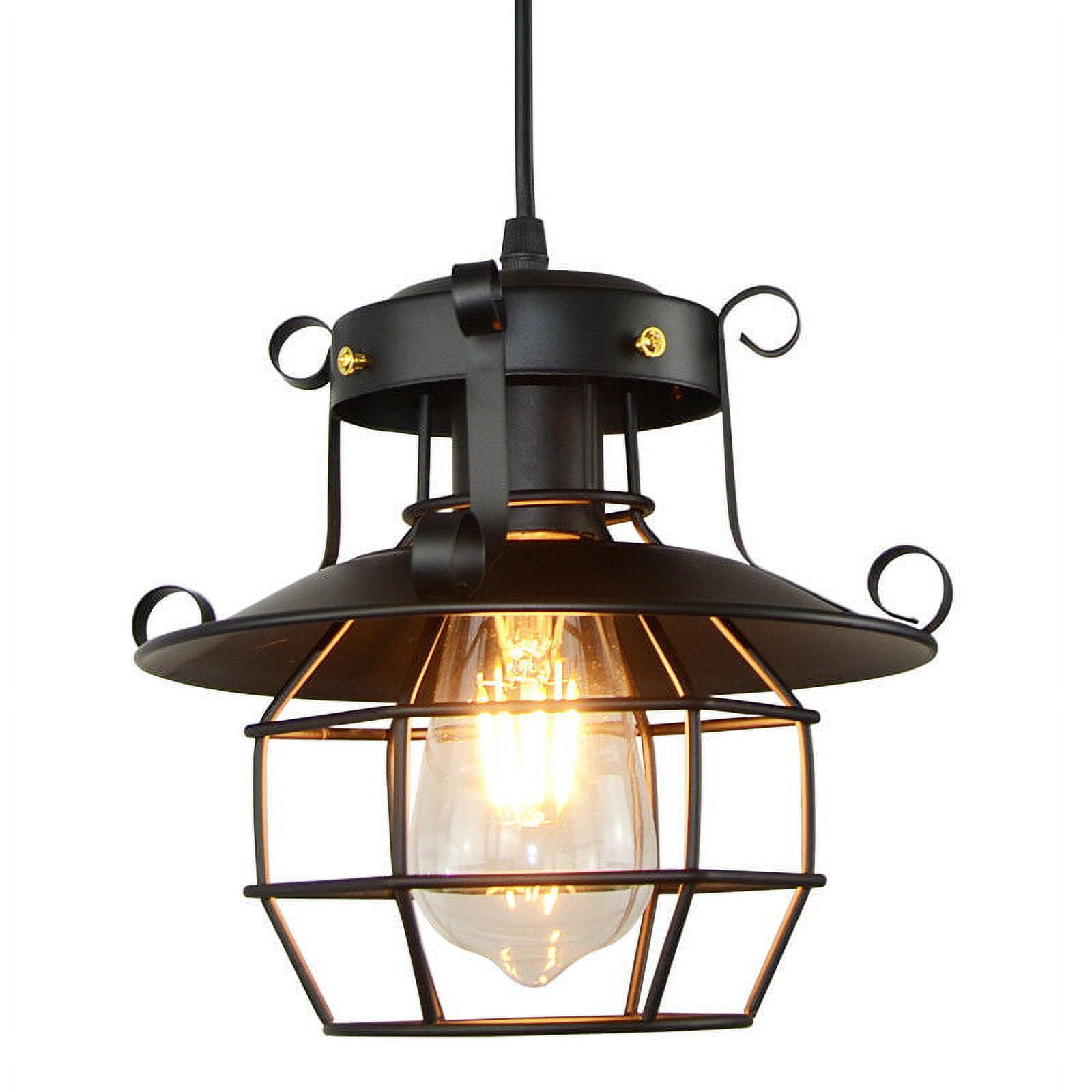 Metal 220V Caged Pendant Light Industrial Vintage Ceiling Light Hanging Lamp Fixture Lamp