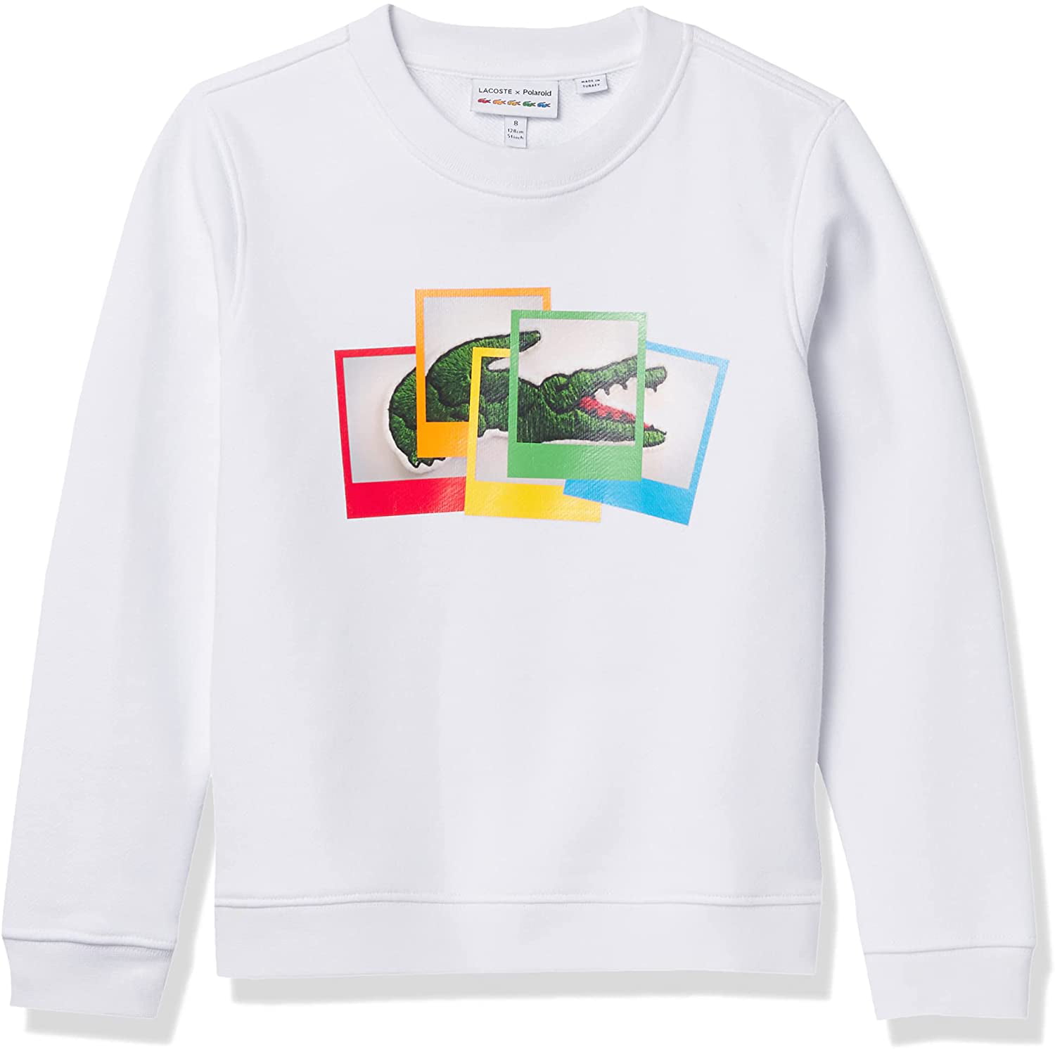 Lacoste Boy's Long Sleeve Holiday Croc Crewneck Sweatshirt