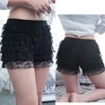 thumbnail image 5 of Pantalones cortos de seguridad de encaje con volantes de verano para mujer, pantalón de protección de princesa Lolita, bragas informales en capas con cintura elástica, ropa interior, 5 of 5