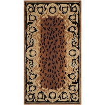 SAFAVIEH Naples Karenza Oriental Wool Area Rug, Black/Gold, 2'6" x 4'6"