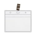 thumbnail image 3 of Clear Plastic Horizontal Name Tag Holder and Metal Badge Clip with Vinyl Straps Waterproof PVC ID Card Holders (2 Pack, Horizontal Large 3x4), 3 of 5