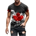 thumbnail image 2 of Vivianyo HD Short Sleeve Shirt for Men,Big Men Casual Round Neck Printing Pullover Fitness Sports Shorts Sleeves T Shirt Blouse, 2 of 5