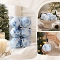 thumbnail image 5 of 2026 Christmas Home Party Decor 8CM Toile Print Fabric Wrapped Christmas Ornaments Balls 6PCS Vintage Chinoiserie Xmas Tree Hanging Decorations With Velvet Ribbon Celebration Party Supplies, 5 of 6