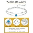 thumbnail image 6 of KeyStyle Birthstone Anklets for Women Stainless Steel Adjustable Anklets Bracelets for Summer Beach Pool Parties Birthday Jewelry Valentine's Day Gift for Girlfriend, 6 of 11