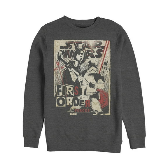 Men's Star Wars The Last Jedi First Order Forces Sweatshirt Charcoal Heather Medium