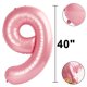 thumbnail image 3 of Globo Kelfuoya con el número 19, color rosa nacarado, 1 m, para cumpleaños, 3 of 4