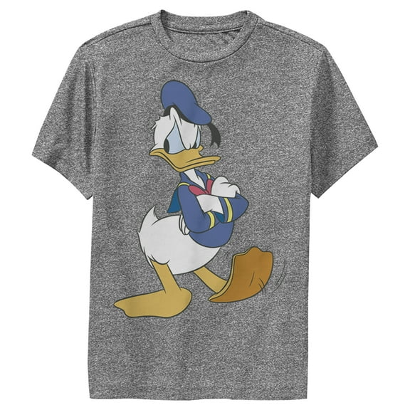 Boy's Mickey & Friends Donald Duck Impatient Graphic Tee Charcoal Heather Large