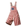 thumbnail image 3 of CAIVO Kids Independence Day Print Suspenders Denim Shorts Patriotic Summer Jumpsuit Toddler Girls Boys Overalls Shorts Pocket Adjustable Strap Romper Clothes 1776-2026, 3 of 3