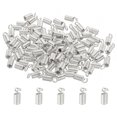 thumbnail image 1 of Unique Bargains Cord End Caps, 100Pcs 3x7mm Metal Spring Coil End Tips Crimp Terminators Caps Silver White, 1 of 5