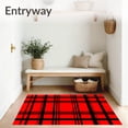 thumbnail image 3 of ODIKA 6'x9' Machine Washable Non-Slip Area Rug, Festive Holiday Tartan Plaid Statement Accent High Traffic Rug, Red, 610524, 3 of 7