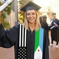 thumbnail image 3 of Djibouti Mix United States Black American Flag Graduation Stole Shawl Sash Scraf Gift For Abroad Student International Study, 3 of 6