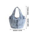 thumbnail image 3 of Embroidered Canvas Bag Women's Multi-Pocket Handheld Bag Large Capacity Commute Tote Bag Mommy Bag Vegetable Basket Bag, 3 of 6