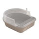 thumbnail image 2 of Caja de arena para gatos, inodoro para gatitos, orinal semicerrado, arena para gatos resistente de lados altos Gris XL, 2 of 9