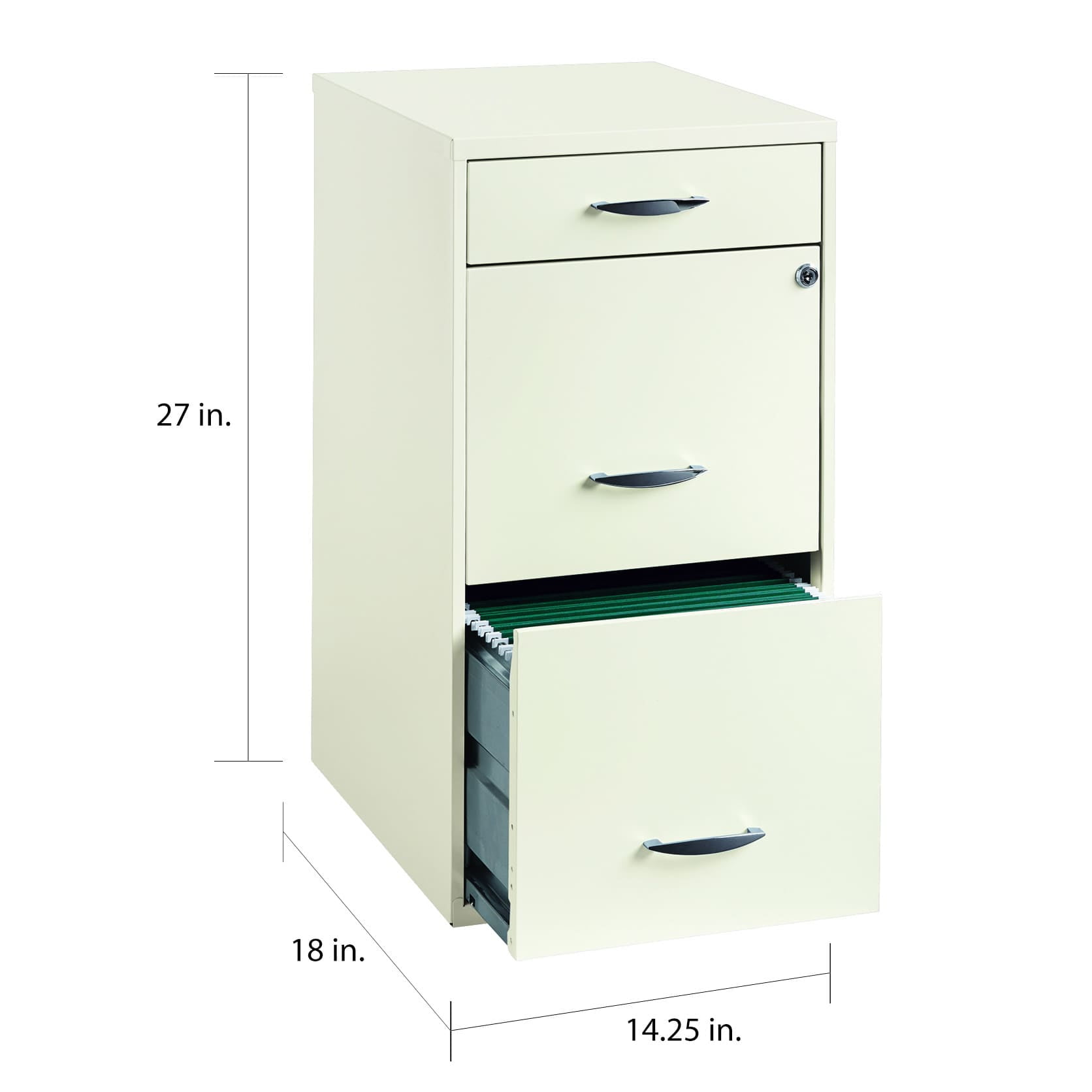 Soho 18 Inch Deep 3 Drawer Organizer Pencil File Pearl White Soho 18 Inch Deep 3 Drawer Organizer Pencil File Pearl White