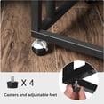 thumbnail image 4 of C-Shaped End Table with Metal Frame, Rolling Casters, Industrial Side Table for Living Room & Bedroom, 19.7 x 13.8 x 23.6 Inches, Greige & Black, 4 of 6