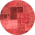 thumbnail image 1 of Ahgly Company Machine Washable Indoor Round Patchwork Red Transitional Area Rugs, 8' Round, 1 of 4