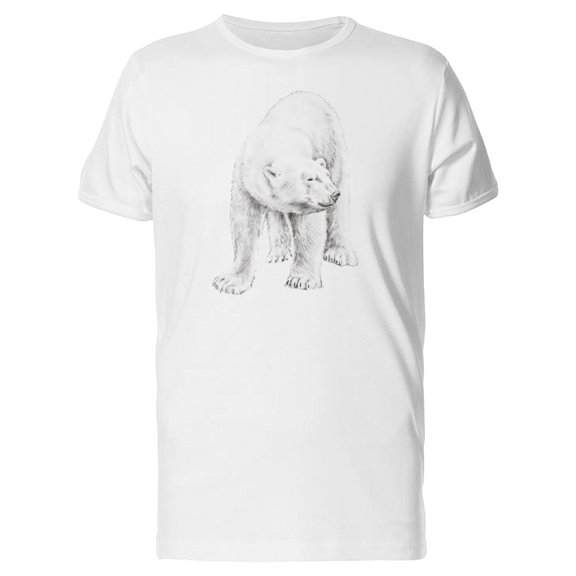 Sketch Of Frontview Polar Bear Tee Men's -Image by Shutterstock